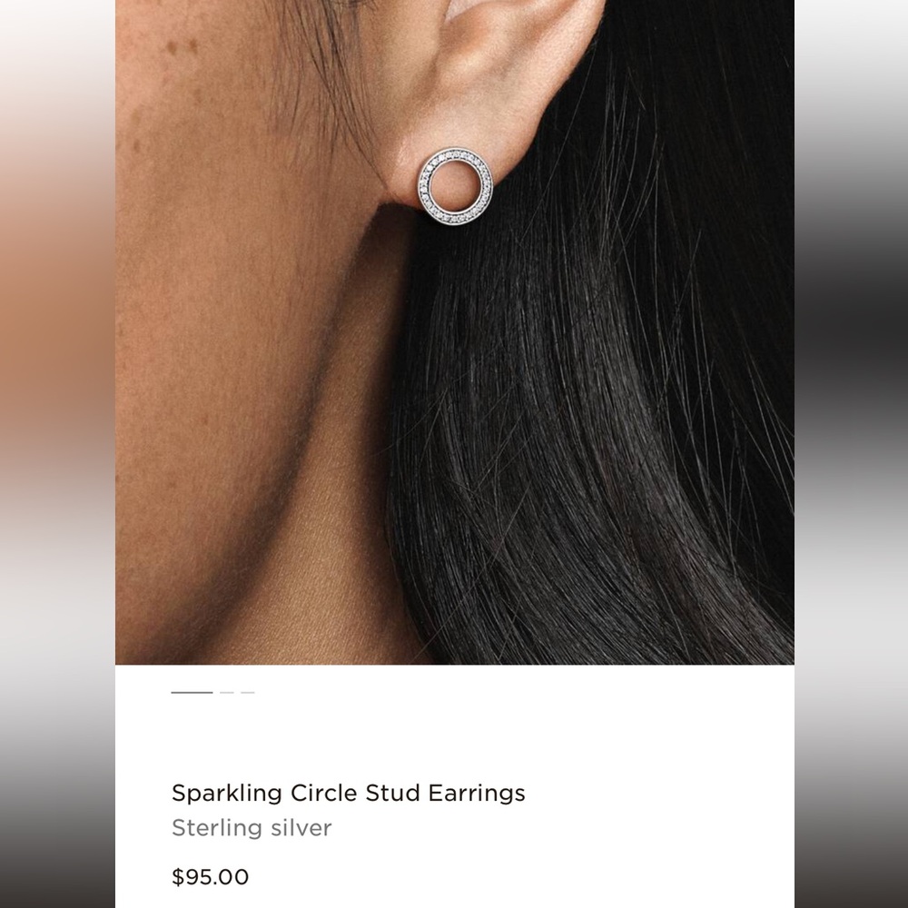 Pandora Sparkling Circle Stud Earrings - Picture 8 of 8